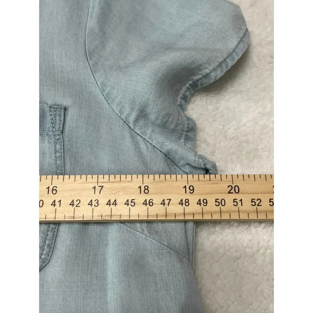 Liz Claiborne Simply Liz Women’s Midi Dress Sz‎ Small Chambray Blue Button
